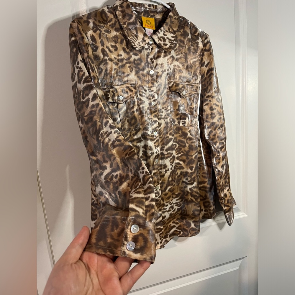 Ruby Rd. Womens Brown Leopard Print Roll Tab Slee… - image 3